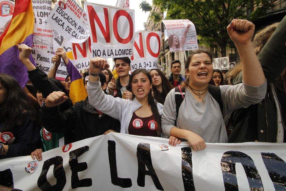 Manifestacin de estudiantes por la derogacin de la LOMCE, Madrid 14-4-2016