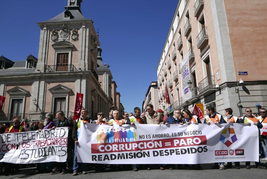 Manifestacin de ex trabajadores de Telemadrid 9/4/2016