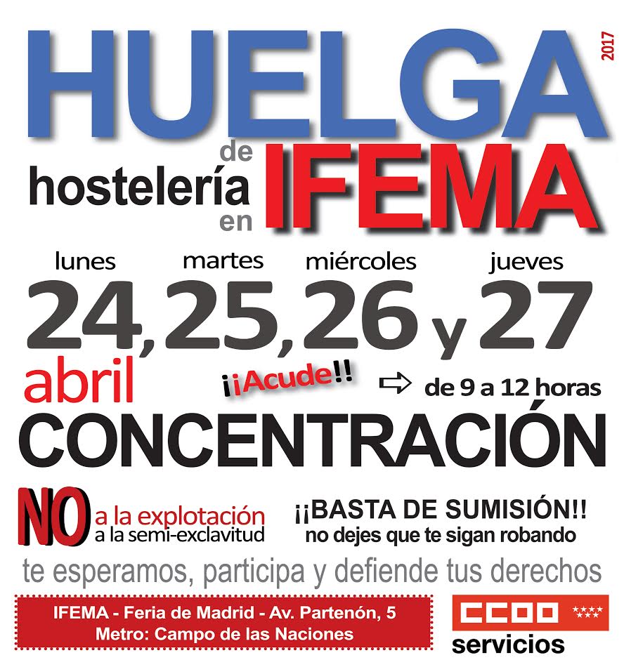 Cartel huelga IFEMA