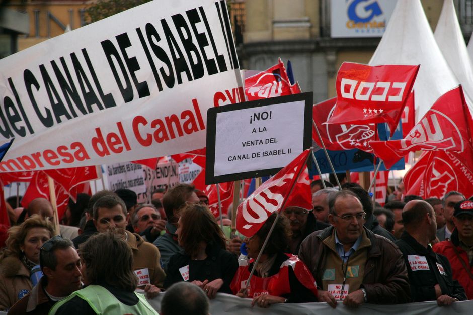 Manifestacin de la plantilla del Canal de Isabel II