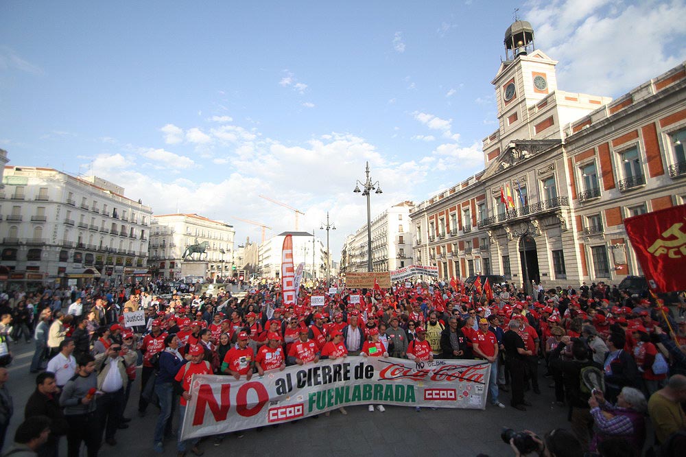 Manifestacin de trabajadores de CocaCola por Justicia en el Tribunal Supremo