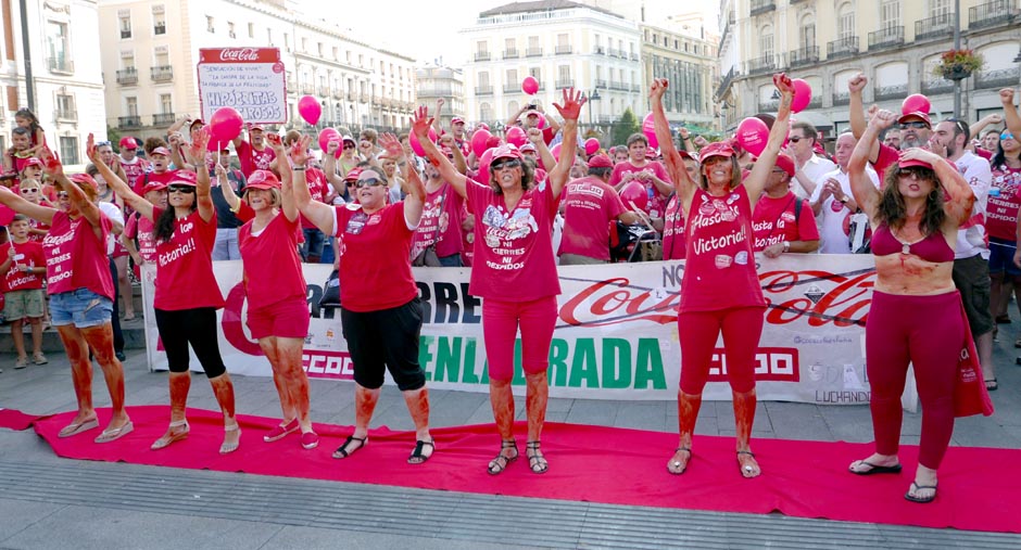 Manifestacin trabajadores de Airbs y Coca Cola