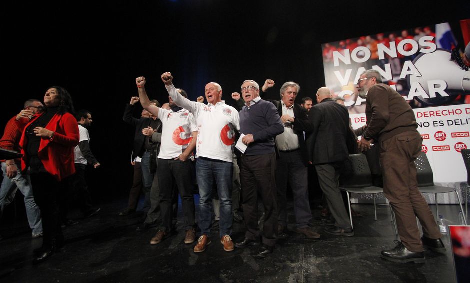 Acto en defensa del derecho de huelga, 19 enero 2016