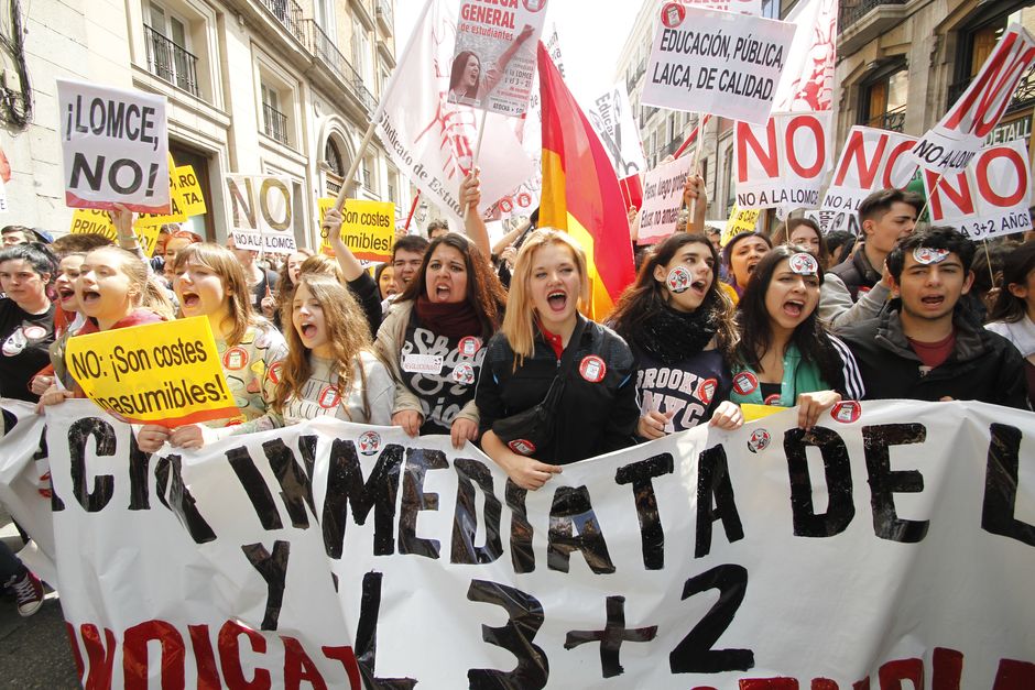 Manifestacin de estudiantes por la derogacin de la LOMCE, Madrid 14-4-2016