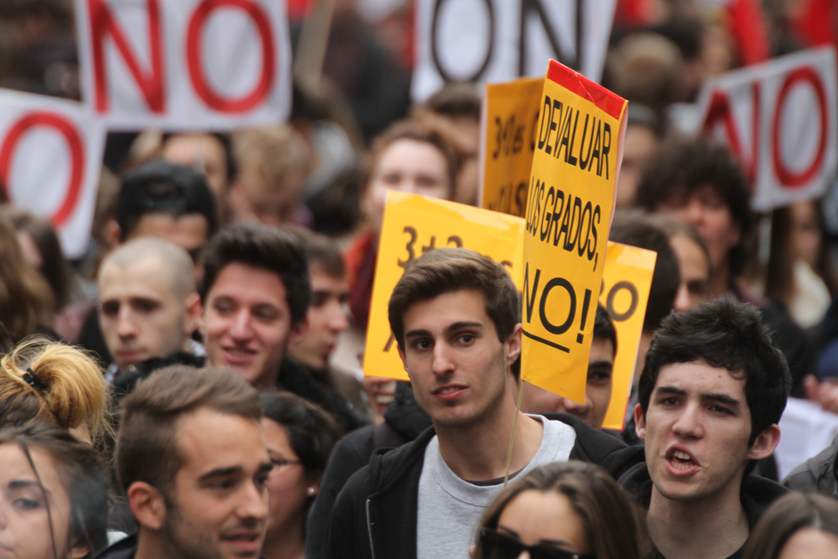 Manifestacin de estudiantes contra la reforma de grados universitarios, Madrid #Noal3mas2