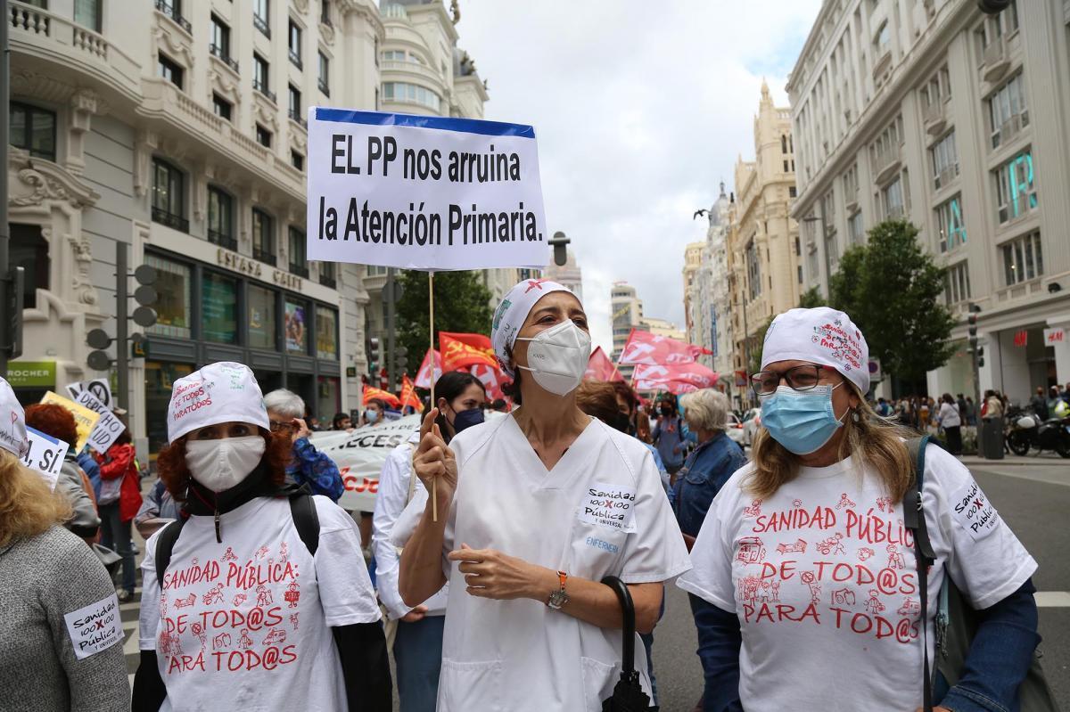 Manifestacin en Madrid en defensa de la sanidad pblica