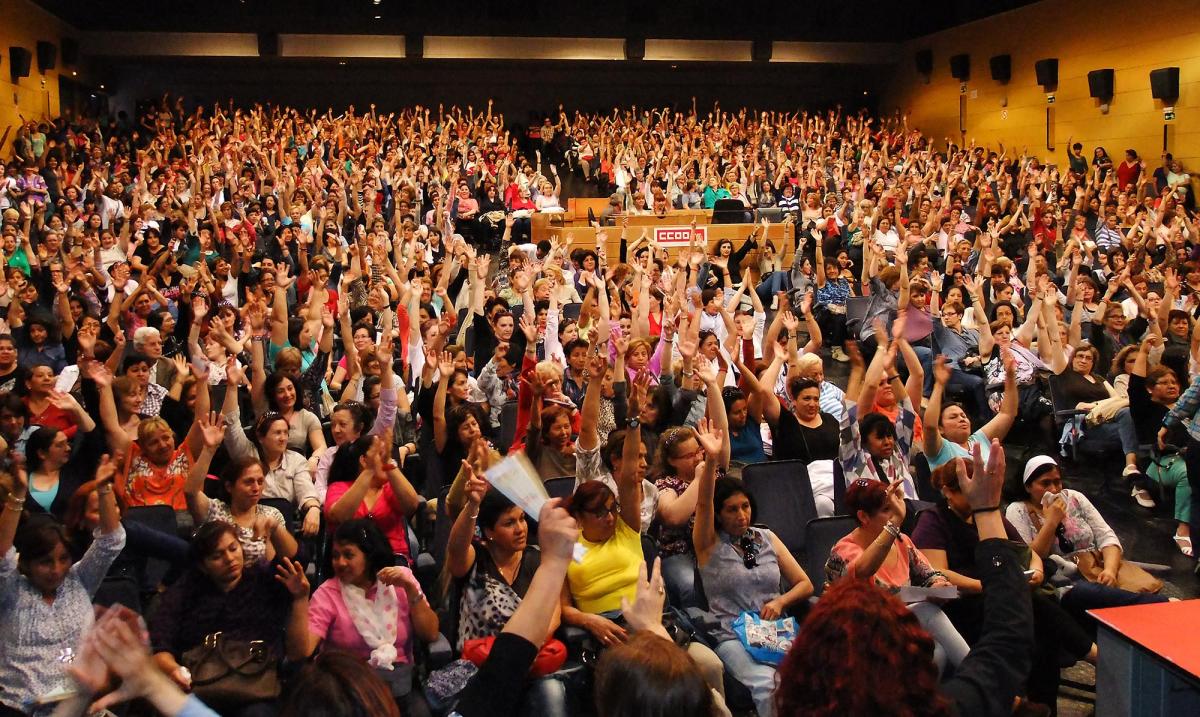 Asamblea de trabajadoras de Ayuda a Domicilio en CCOO de Madrid