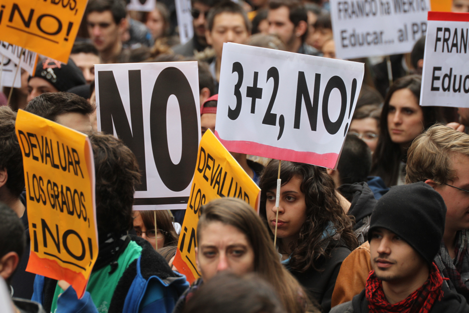 Manifestacin de estudiantes contra la reforma de grados universitarios, Madrid #Noal3mas2