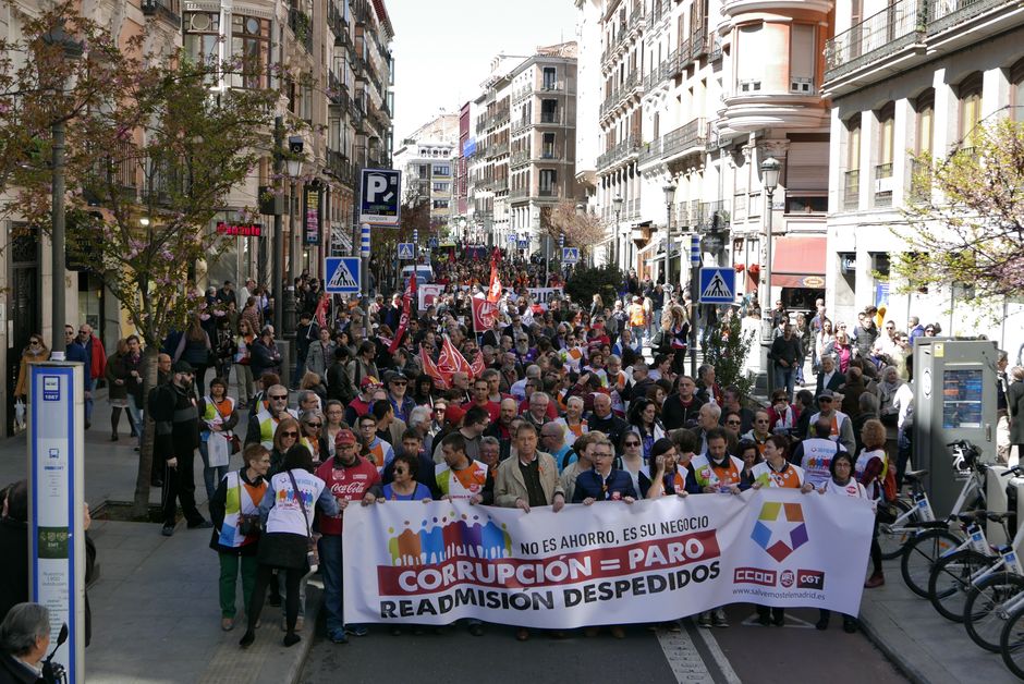 Manifestacin de ex trabajadores de Telemadrid 9/4/2016