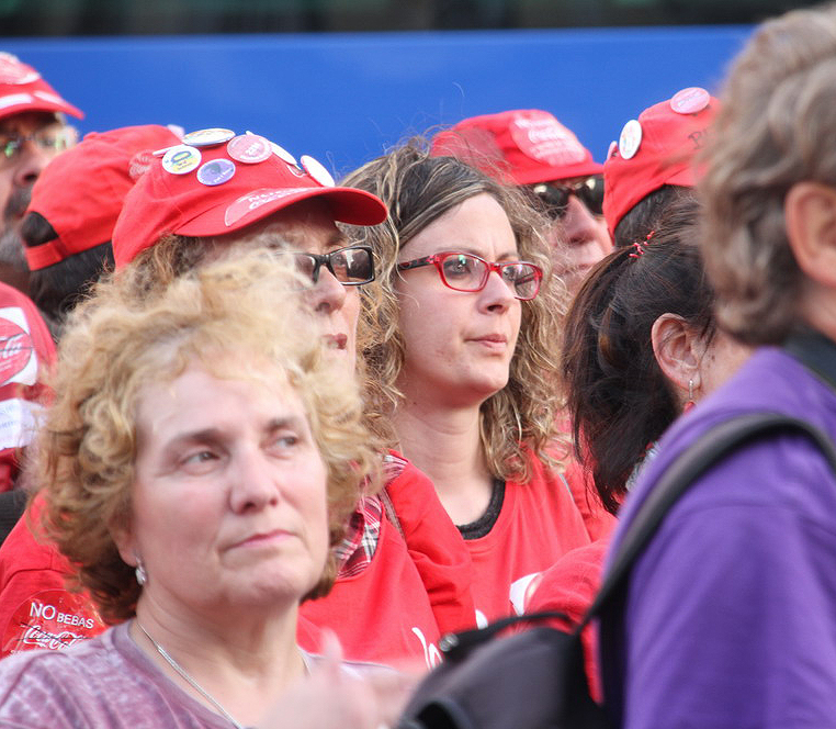 Manifestacin de trabajadores de CocaCola por Justicia en el Tribunal Supremo