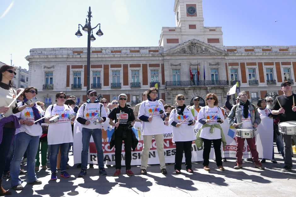 Manifestacin de ex trabajadores de Telemadrid 9/4/2016