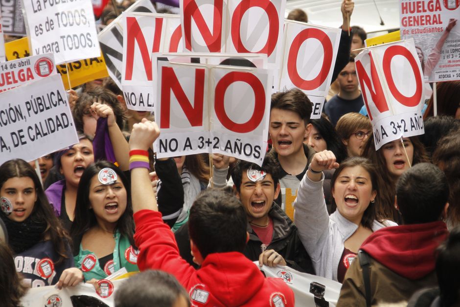 Manifestacin de estudiantes por la derogacin de la LOMCE, Madrid 14-4-2016