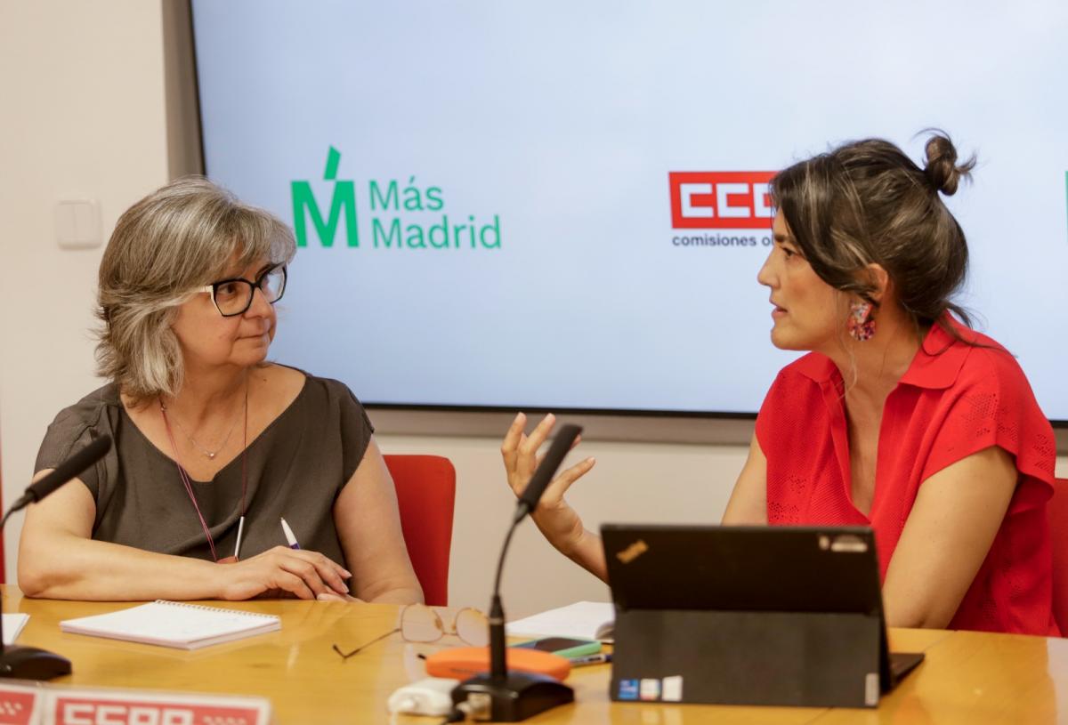 CCOO Madrid y Más Madrid se reúnen para abordar una reforma fiscal en la Comunidad de Madrid