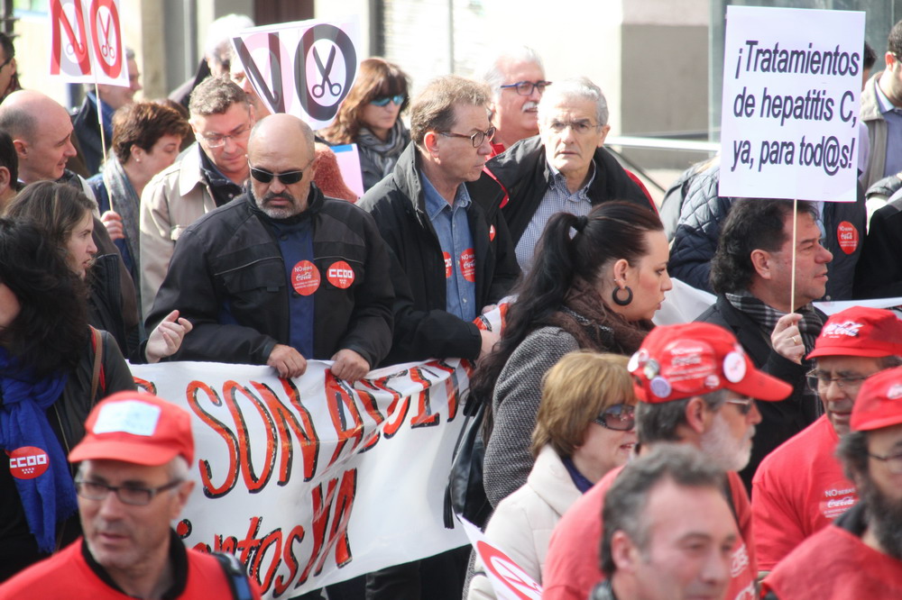 Marcha a las Cortes de afectados Hepatitis C, Madrid domingo 1-3-2015